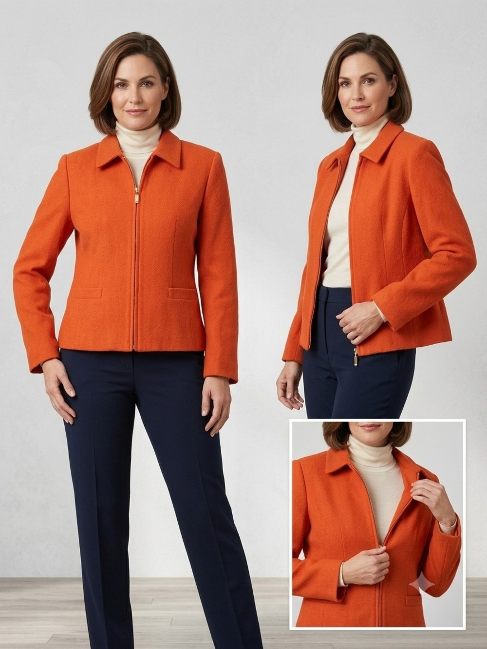 Stephanie Andrews Vintage 100%Wool Jacket Blazer 6 Preppy Academia Pumpkin Spice